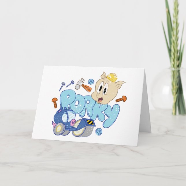 Carte BUGS BUNNY BUILDERS™| Porky Sketch Art (Devant)