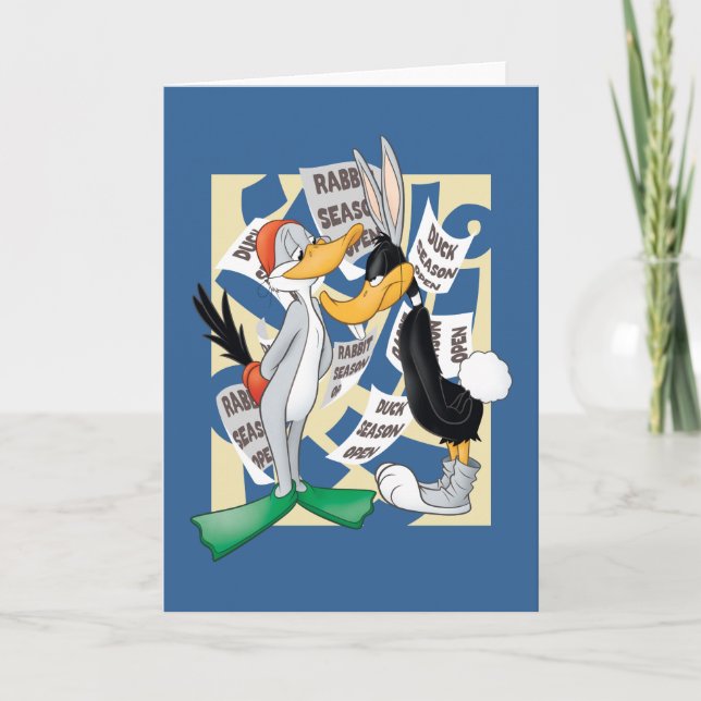 Carte BUGS BUNNY™ & DAFFY DUCK™ Prêt Pour La Saison De C (Devant)
