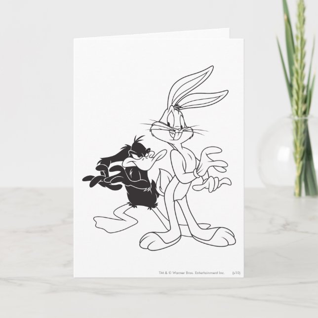 Carte BUGS BUNNY™ et DAFFY DUCK™ (Devant)