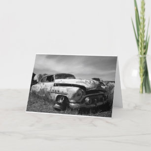 Carte Buick in a Junkyard Greeting Card