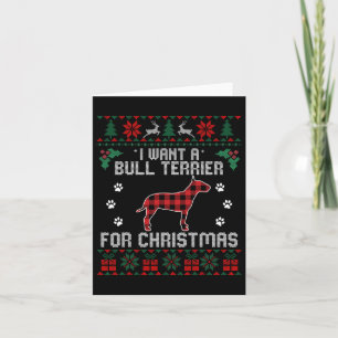 Carte Bull Terrier Amoureux des chiens Xmas Cadeaux Chie