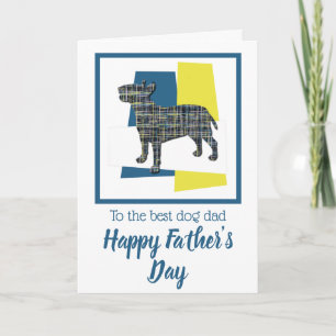 Carte Bull Terrier Anglais Chien TriColour Fête des Père