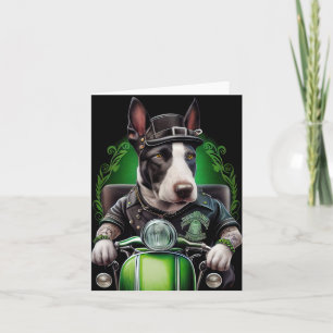 Carte Bull Terrier Chien Conduisant Vélo St. Patrick's D