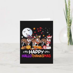 Carte Bull Terrier Chien Noël Joyeux Hallothankmas Tha