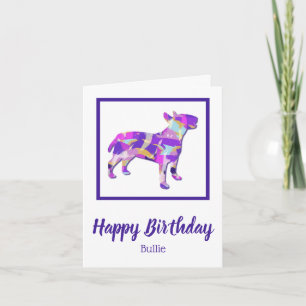 Carte Bull Terrier Français Chien Silhouette PPY&B Anniv