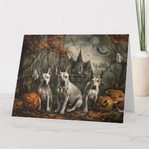 Carte Bull Terrier Nuit d'Halloween Délice pour Chiens