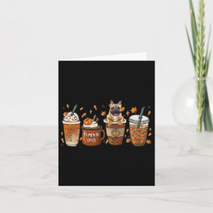 Carte Bulldog Avec Citrouille Spice Latte Automne Café A