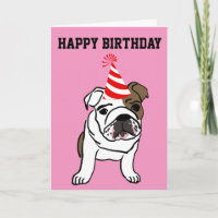BULLDOG CUTE FUNNY BANTHDAN CARD