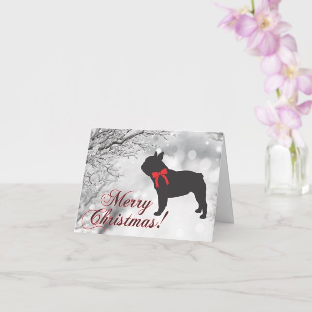 Carte Bulldog / French Bulldog Christmas Card (Orchidée)