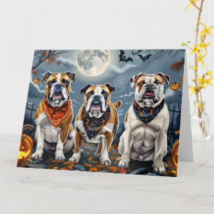 Carte Bulldog Halloween Éffrayant