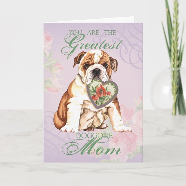 Carte Bulldog Heart Maman (Devant)