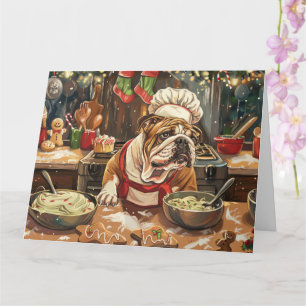 Carte Bulldog Holiday Baking : Noël festif