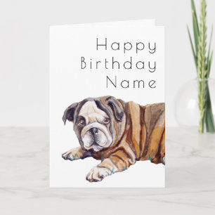 Carte Bulldog Puppy Deco Anniversaire