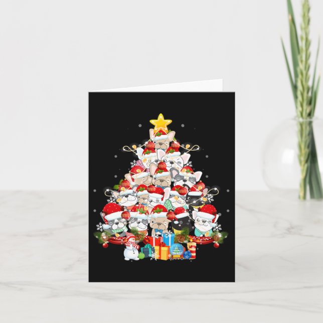 Carte Bulldog Santa Claus Joyeux Noël (Devant)