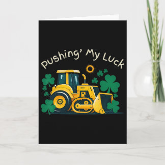 Carte Bulldozer St. Patrick Fun Construction Enfants