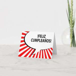 Carte bulle comique de feliz cumpleanos