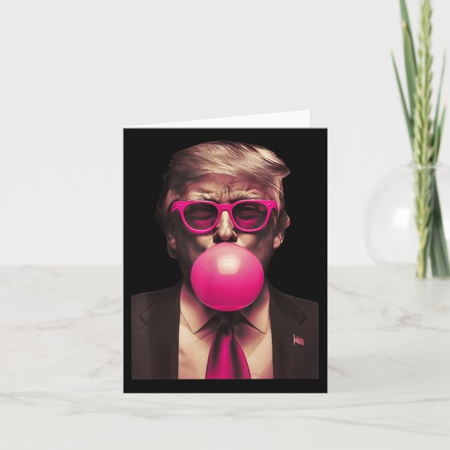 Carte Bulle de chewing-gum Trump drôle  (Devant)