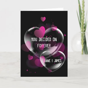 Carte Bulles cardiaques mariages sur noir