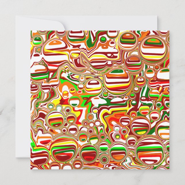 Carte Bulles rétro Art numérique noir (Devant)