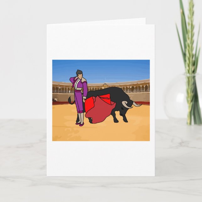 Carte Bullfight Torero Bull (Devant)