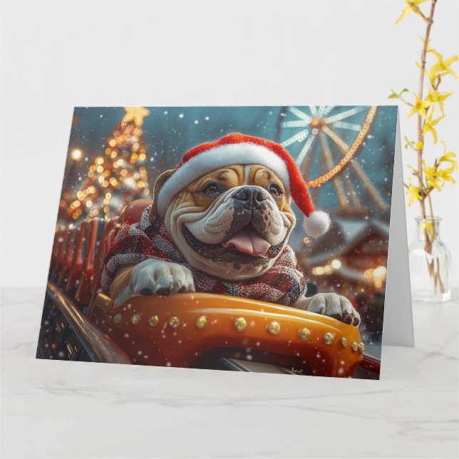 Carte Bullmastiff Dog Roller Dessous de verre Noël (Fleur jaune)