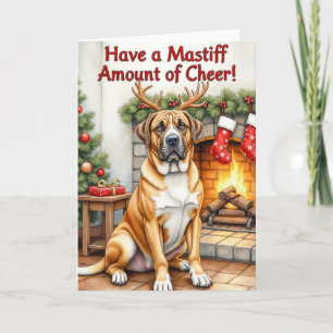 Carte Bullmastiff Funny Noël Gênes de Noël Salutation