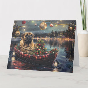 Carte Bullmastiff Noël Festive Voyage