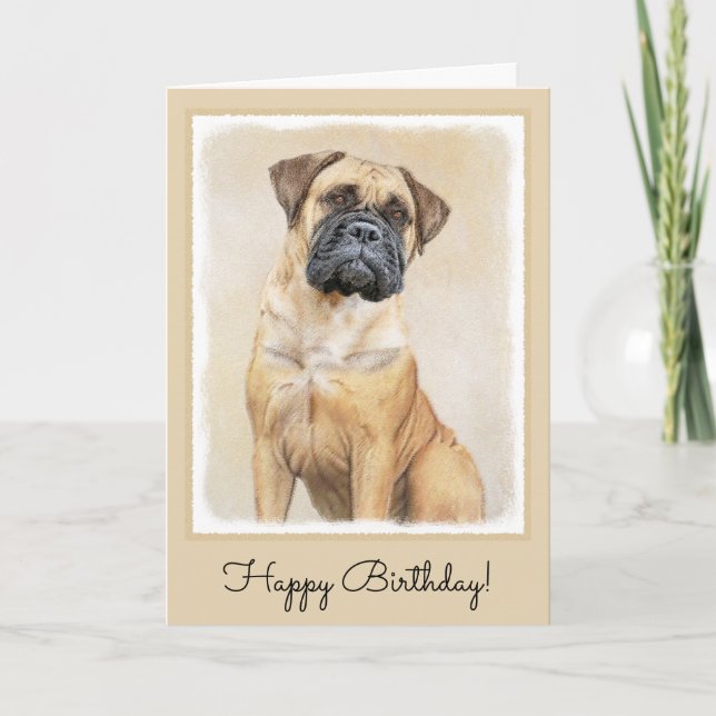 Carte Bullmastiff Peinture - Joli chien d'origine art (Devant)