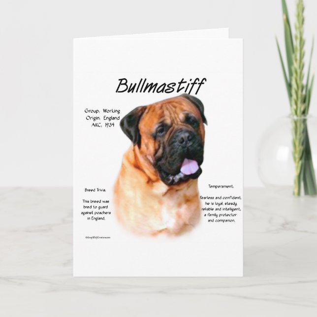 Carte Bullmastiff (rouge) Histoire Conception (Devant)
