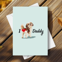 Bum Chien Chih Tzu Funny avec Fête des pères Coeur