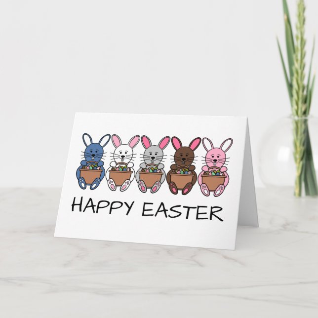 Carte Bunnies de Pâques, Joyeux Pâques (Devant)
