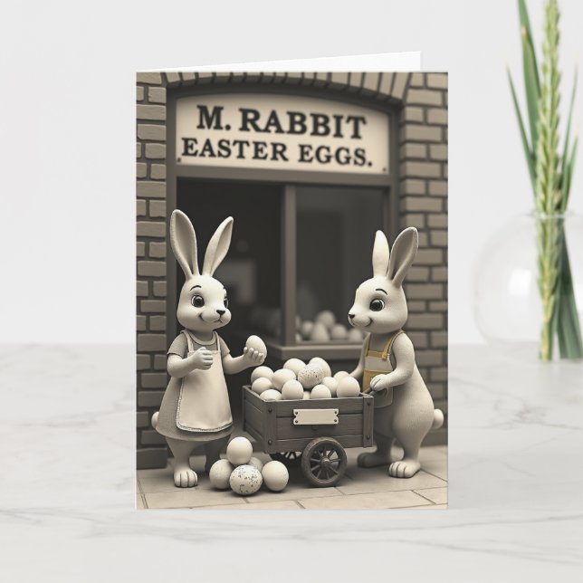 Carte Bunnies Egg Shop Scene Card (Devant)