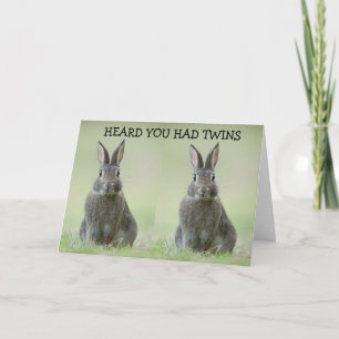 CARTE BUNNIES JUMELLES POUR "VOS NOUVELLES VICTIMES DE B
