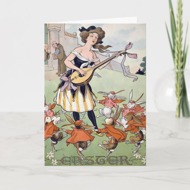 Carte Bunnies Pâques vintage (Devant)