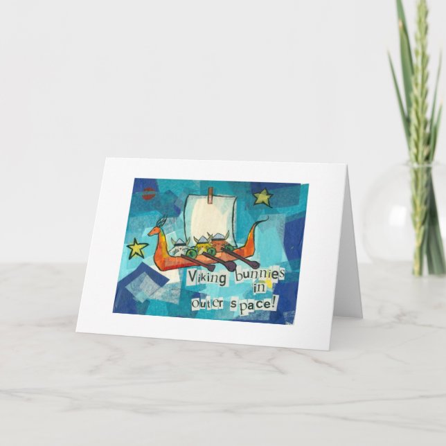 Carte Bunnies Viking Dans L'Espace (Devant)