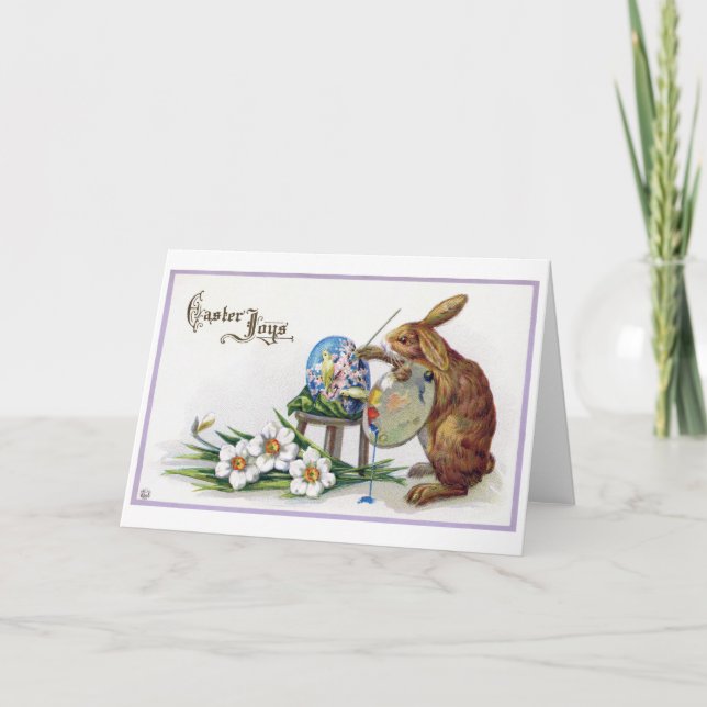 Carte Bunny, artiste vintage de Pâques (Devant)