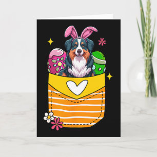 Carte Bunny Berger Australien de Pâques Œufs en Chocolat
