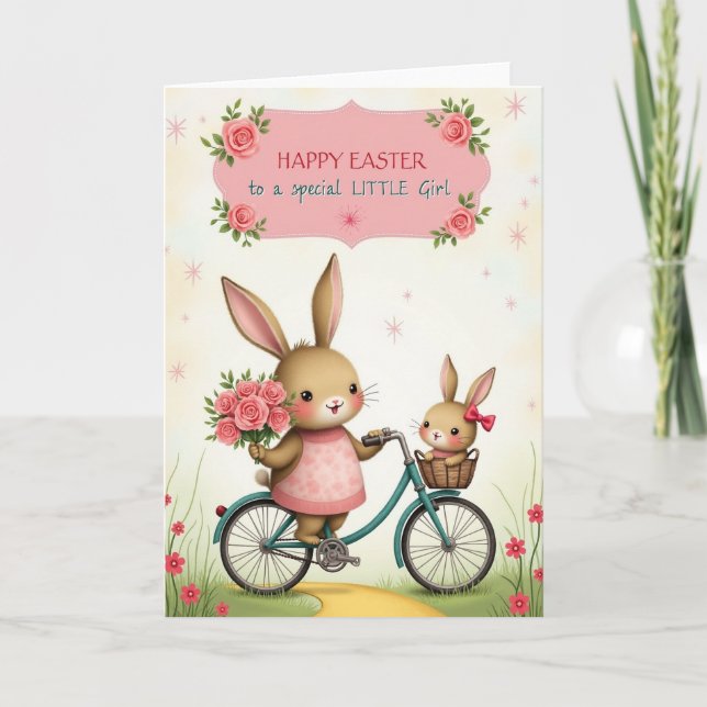 Carte Bunny Bicycle Ride Greeting Card (Devant)