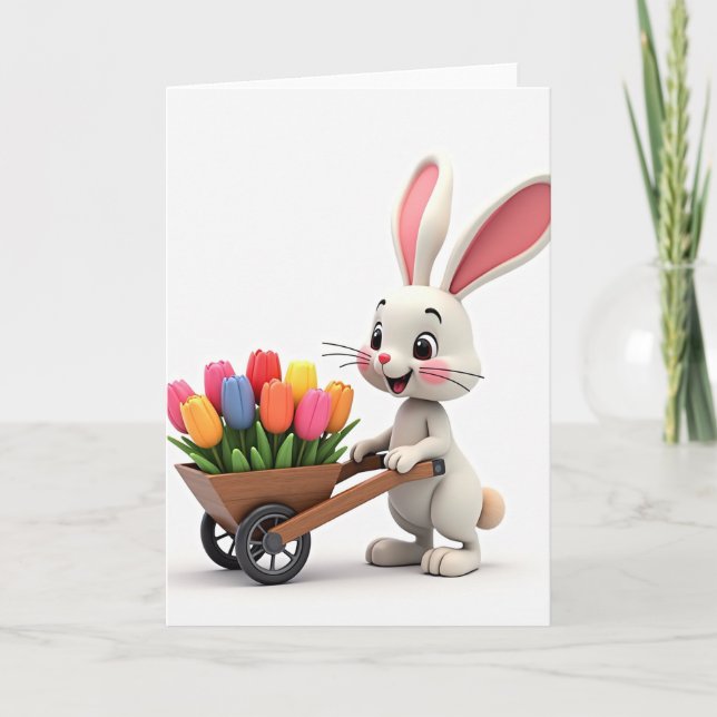Carte Bunny Blooms Delivery Card (Devant)