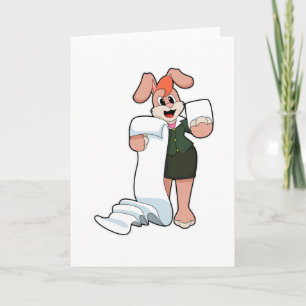 Carte Bunny comme secrétaire avec papier