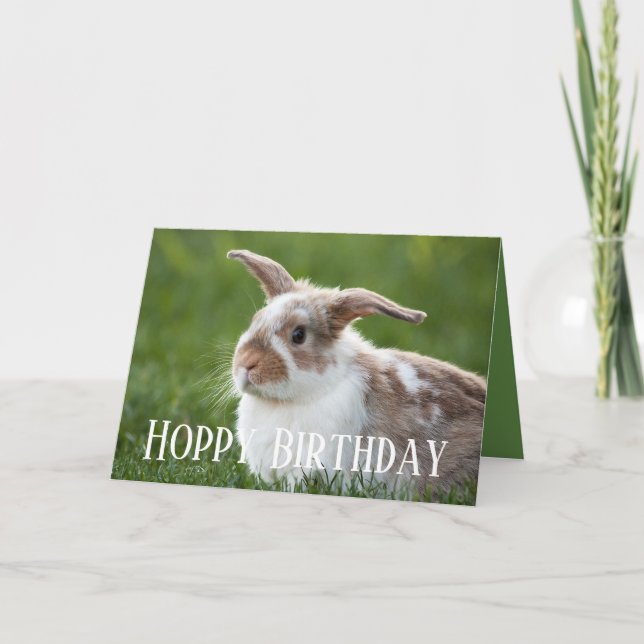Carte Bunny d'anniversaire Hoppy (Devant)