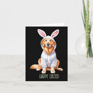Carte Bunny de chien de Pâques Printemps Golden Retrieve