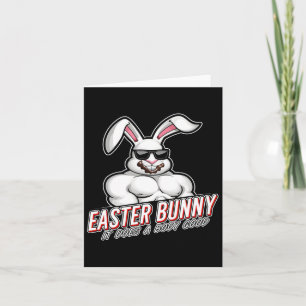 Carte Bunny de Pâques Funny Gymer corps de gymnase