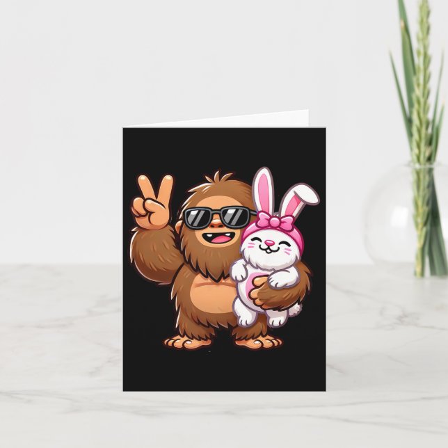 Carte Bunny de Pâques Funny Jour de Pâques Sasquatatch (Devant)