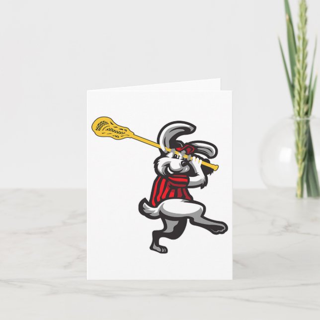 Carte Bunny de Pâques Jouer à la crosse (Devant)