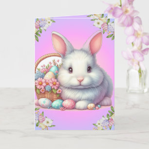Carte Bunny de Pâques Pretty Pastel