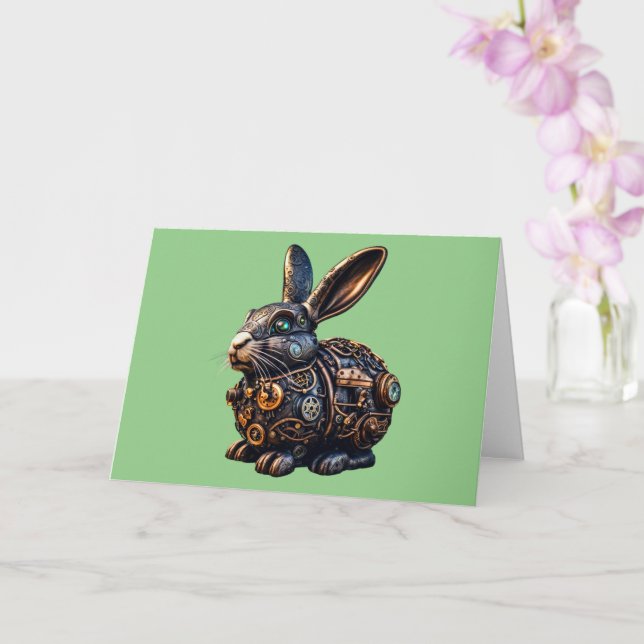 Carte Bunny de Pâques Steampunk (Orchidée)