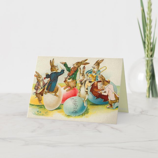 Carte Bunny de Pâques victorienne (Devant)
