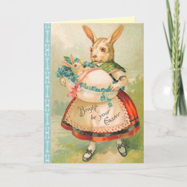 Carte Bunny de Pâques victorienne (Devant)