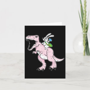 Carte Bunny équitation Dinosaure Chasse aux oeufs de Pâq